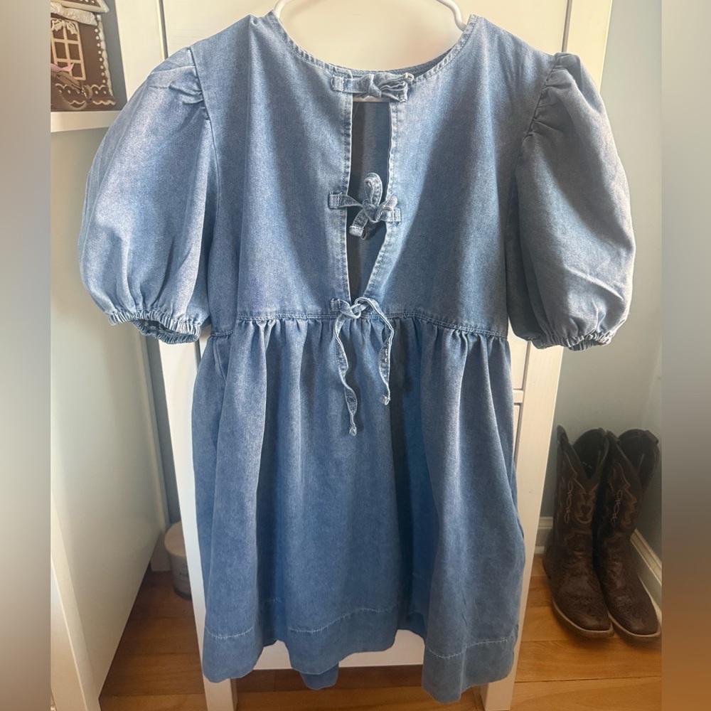 Jean Puffy Sleeve Dress